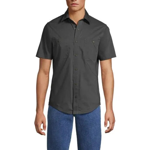 School Uniform Men's Ripstop Short Sleeve Utility Work Shirt