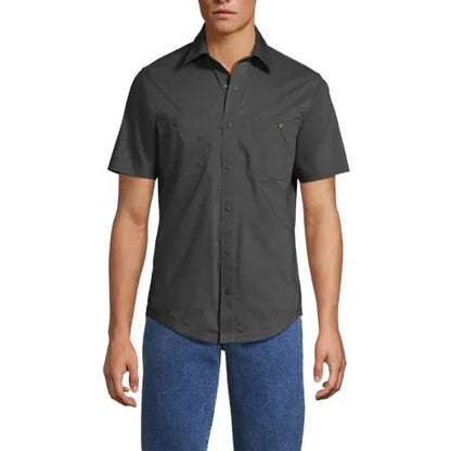 School Uniform Men's Ripstop Short Sleeve Utility Work Shirt
