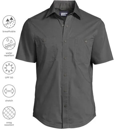 School Uniform Men's Ripstop Short Sleeve Utility Work Shirt