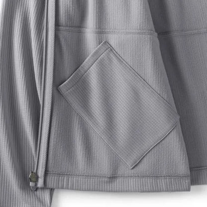 School Uniform Unisex Grid Tech Hooded Zip Front Jacket
