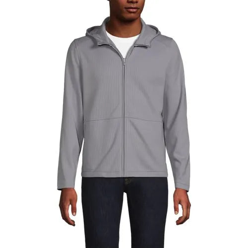 Unisex Grid Tech Hooded Zip Front Jacket