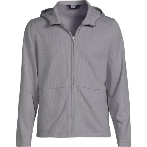 Unisex Grid Tech Hooded Zip Front Jacket
