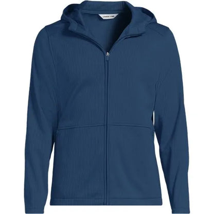 School Uniform Unisex Grid Tech Hooded Zip Front Jacket