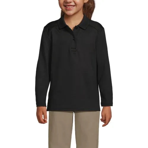 School Uniform Girls Long Sleeve Feminine Fit Rapid Dry Polo Shirt