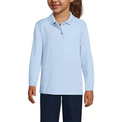 School Uniform Girls Long Sleeve Feminine Fit Rapid Dry Polo Shirt