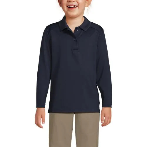 School Uniform Girls Long Sleeve Feminine Fit Rapid Dry Polo Shirt
