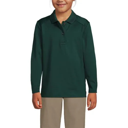 School Uniform Girls Long Sleeve Feminine Fit Rapid Dry Polo Shirt