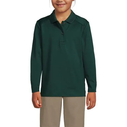 School Uniform Girls Long Sleeve Feminine Fit Rapid Dry Polo Shirt