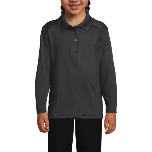 School Uniform Girls Long Sleeve Feminine Fit Rapid Dry Polo Shirt