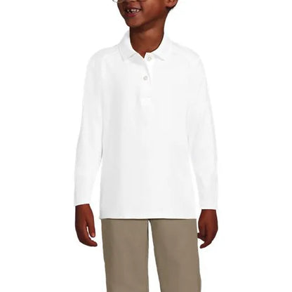 School Uniform Girls Long Sleeve Feminine Fit Rapid Dry Polo Shirt