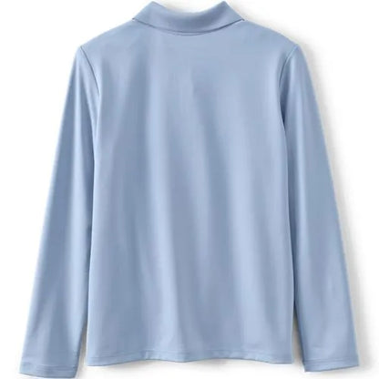 School Uniform Girls Long Sleeve Feminine Fit Rapid Dry Polo Shirt