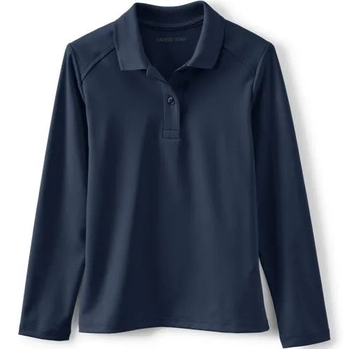 School Uniform Girls Long Sleeve Feminine Fit Rapid Dry Polo Shirt