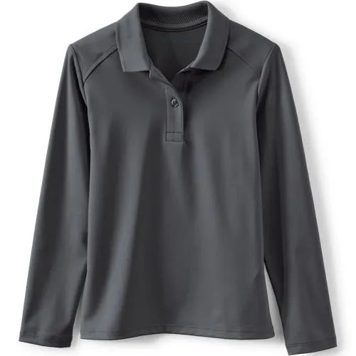 School Uniform Girls Long Sleeve Feminine Fit Rapid Dry Polo Shirt