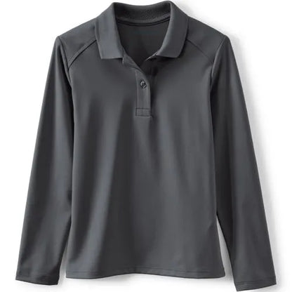 School Uniform Girls Long Sleeve Feminine Fit Rapid Dry Polo Shirt