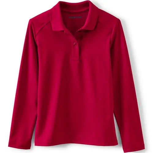 School Uniform Girls Long Sleeve Feminine Fit Rapid Dry Polo Shirt