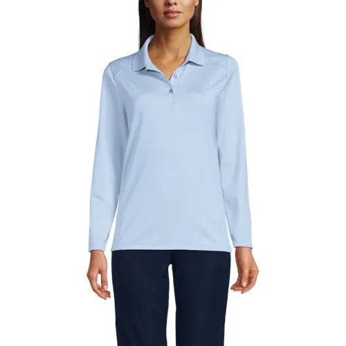 School Uniform Girls Long Sleeve Feminine Fit Rapid Dry Polo Shirt