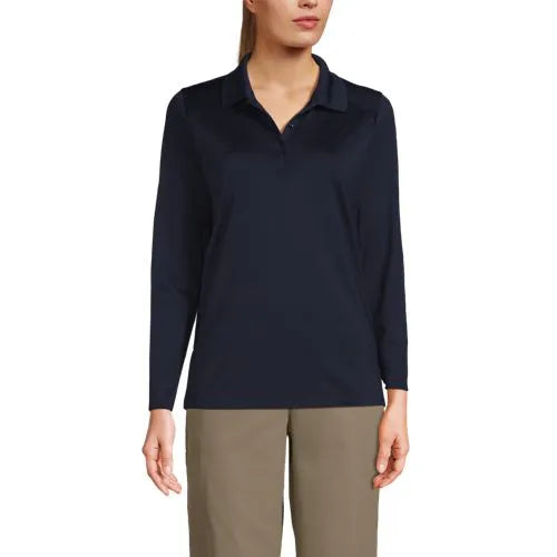 School Uniform Girls Long Sleeve Feminine Fit Rapid Dry Polo Shirt