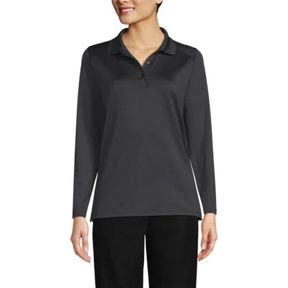 School Uniform Girls Long Sleeve Feminine Fit Rapid Dry Polo Shirt