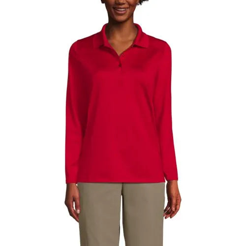 School Uniform Girls Long Sleeve Feminine Fit Rapid Dry Polo Shirt