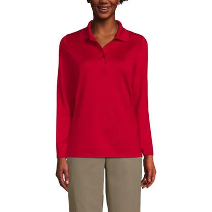 School Uniform Girls Long Sleeve Feminine Fit Rapid Dry Polo Shirt