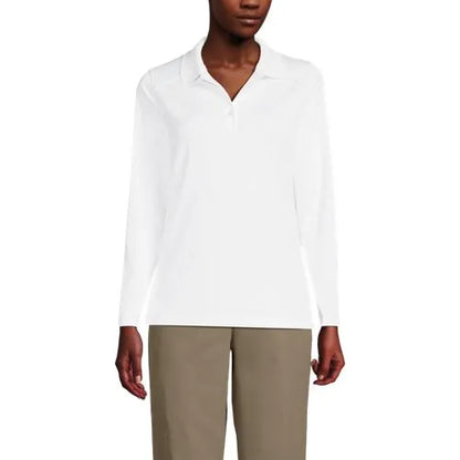 School Uniform Girls Long Sleeve Feminine Fit Rapid Dry Polo Shirt