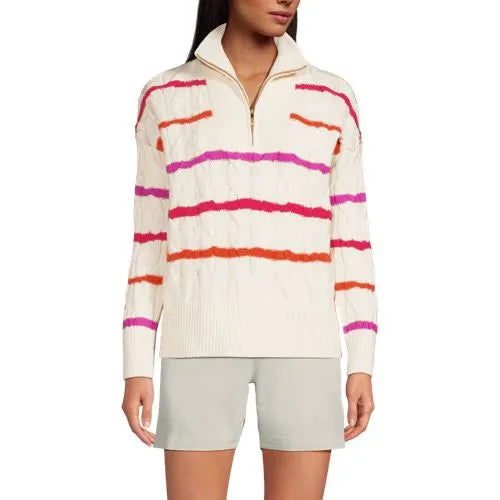 Women's Drifter Cable Quarter Zip Sweater