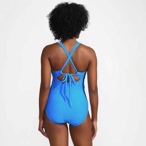Women's Ribbed Knot Front One Piece Swimsuit