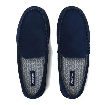 Men's Flannel Lined Suede Slip On Moccasin Slippers