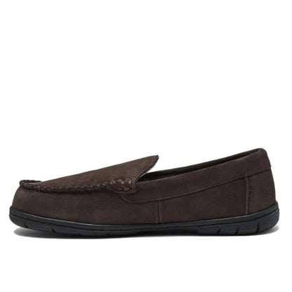 Men's Flannel Lined Suede Slip On Moccasin Slippers
