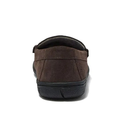 Men's Flannel Lined Suede Slip On Moccasin Slippers
