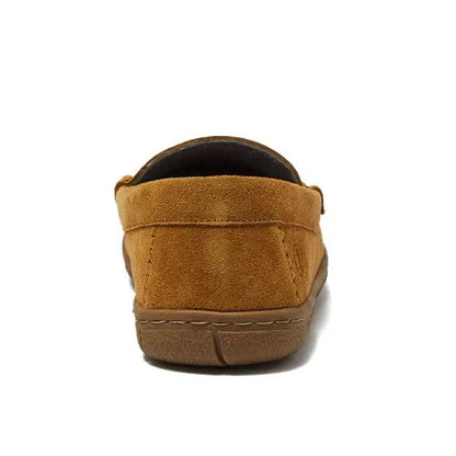 Men's Flannel Lined Suede Slip On Moccasin Slippers