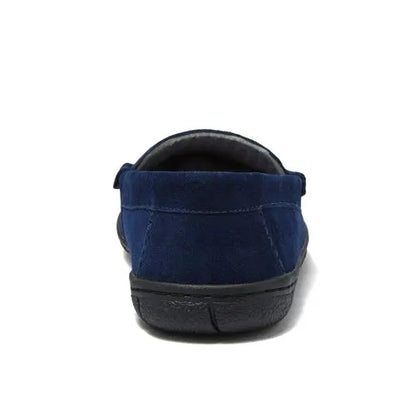 Men's Flannel Lined Suede Slip On Moccasin Slippers