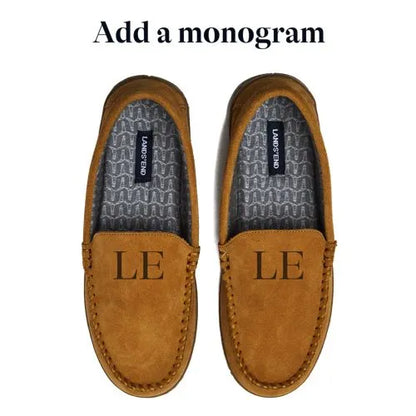 Men's Flannel Lined Suede Slip On Moccasin Slippers