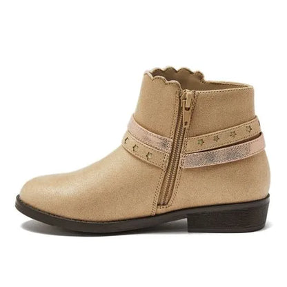 Girls Shimmer Zip Up Western Booties