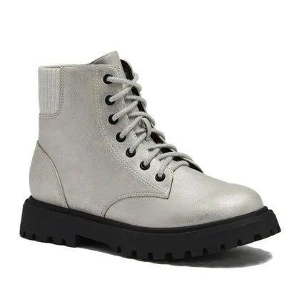 Girls Zip Up Lugged Boots