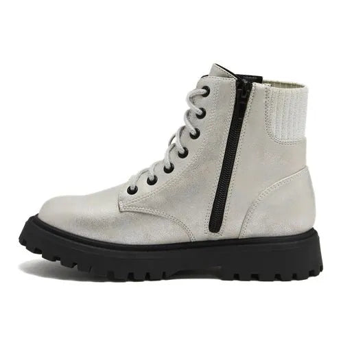 Girls Zip Up Lugged Boots