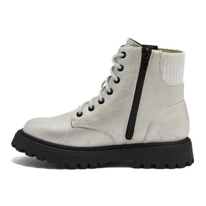 Girls Zip Up Lugged Boots