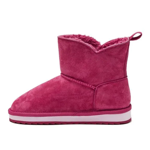 Kids Lined Suede Indoor Outdoor Boots