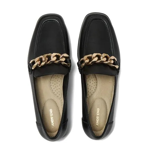 Women's Chain Leather Loafers