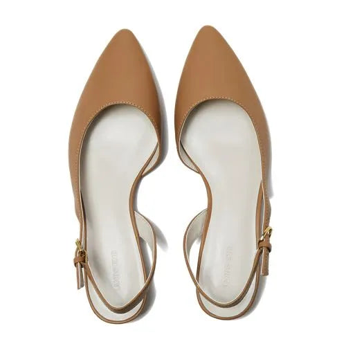 Women's Leather Slingback Low Heels
