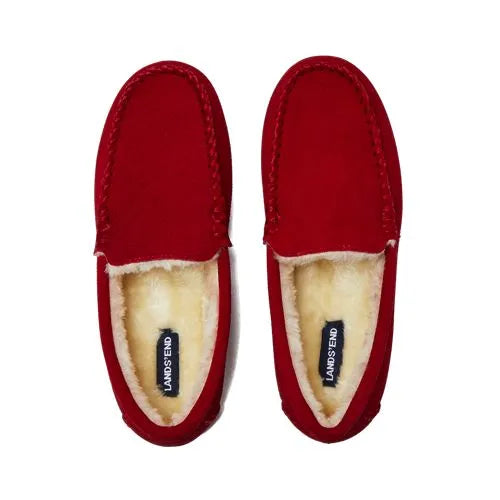 Women's Fuzzy Lined Suede Moccasin Slippers