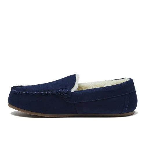 Women's Fuzzy Lined Suede Moccasin Slippers