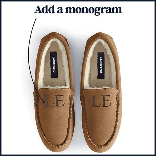 Women's Fuzzy Lined Suede Moccasin Slippers
