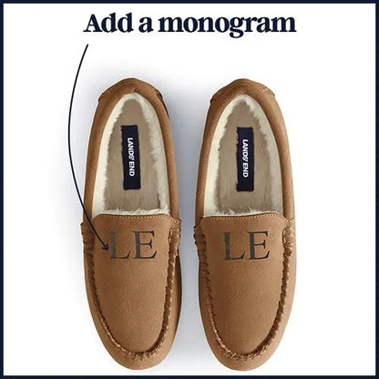 Women's Fuzzy Lined Suede Moccasin Slippers