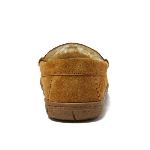 Men's Fuzzy Lined Suede Moccasin Slippers