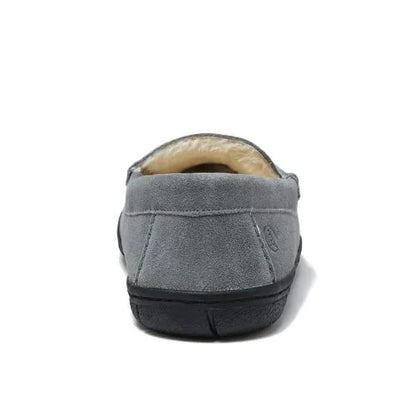 Men's Fuzzy Lined Suede Moccasin Slippers