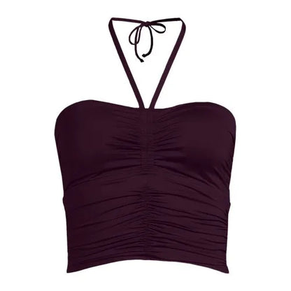 Women's Ruched Halter Midkini Top