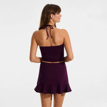 Women's Ruched Halter Midkini Top