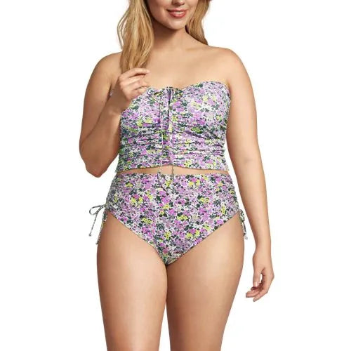 Women's Plus Size Ruched Halter Midkini Top