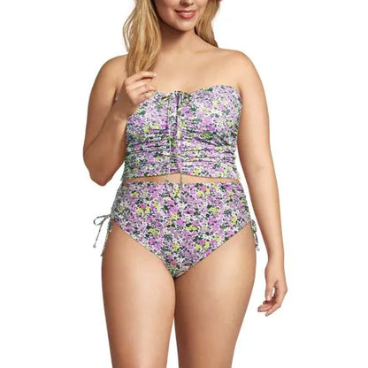 Women's Plus Size Ruched Halter Midkini Top